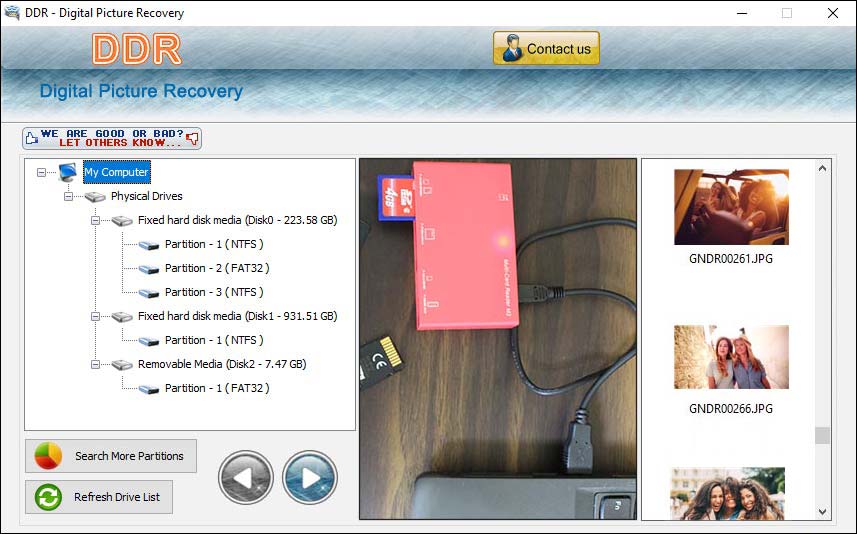 Digital Photos Recovery Tool screen shot
