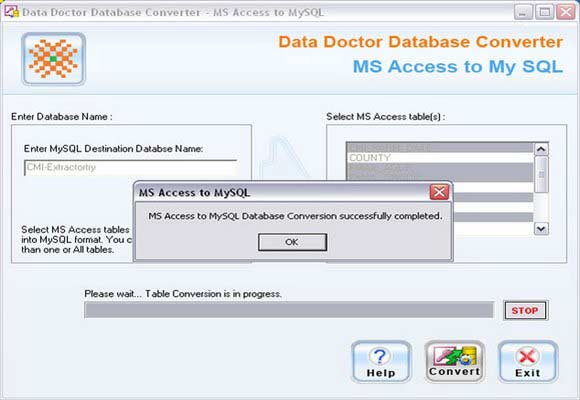 Screenshot of Migrate MS Access Database to MySQL