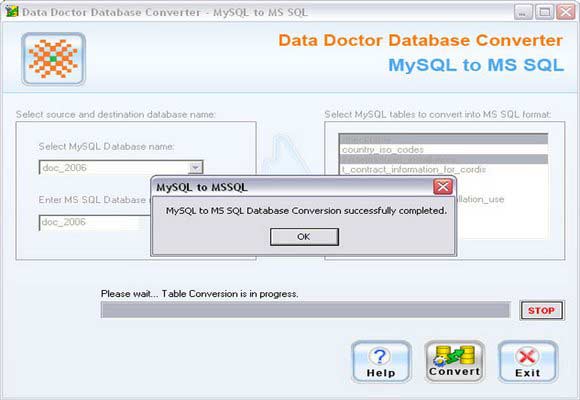 Screenshot of Migrate MYSQL Database to MS SQL